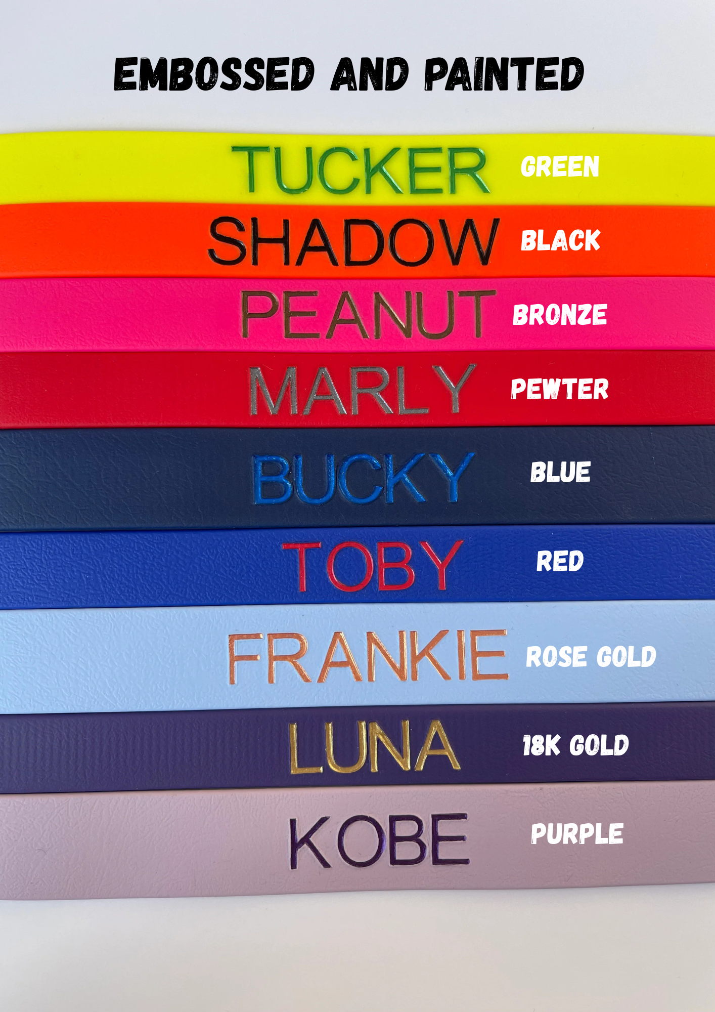 Custom Embossed Biothane Collar